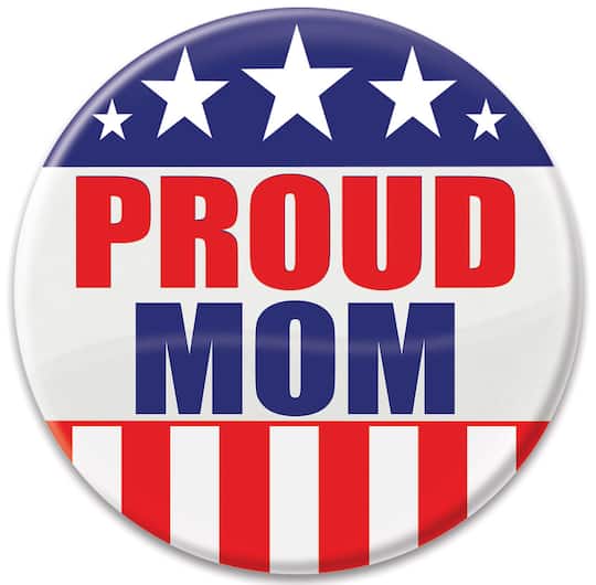 Beistle Red, White & Blue Proud Mom Buttons, 6ct.
